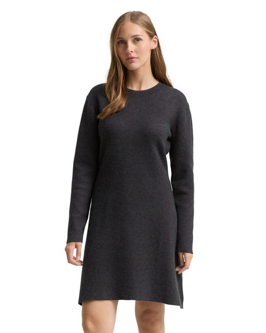 Tom Tailor Black DENIM Mini Skater Strickkleid