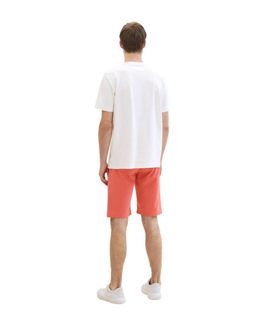 Tom Tailor Slim Chino Shorts mit Gürtel in Red für Herren