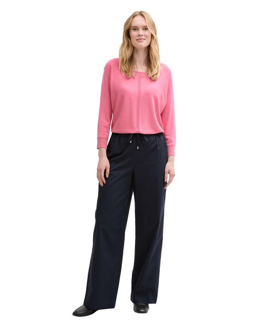 Tom Tailor Pink Strickpullover mit U-Boot-Ausschnitt