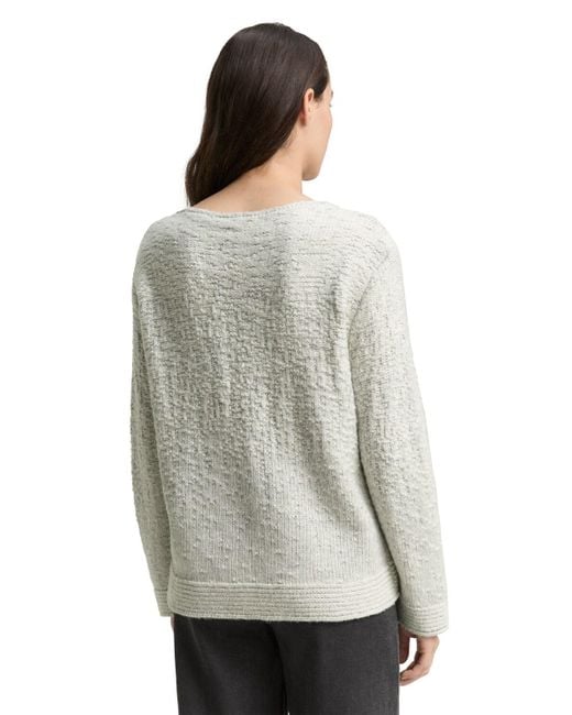 Tom Tailor White Strickpullover mit Struktur
