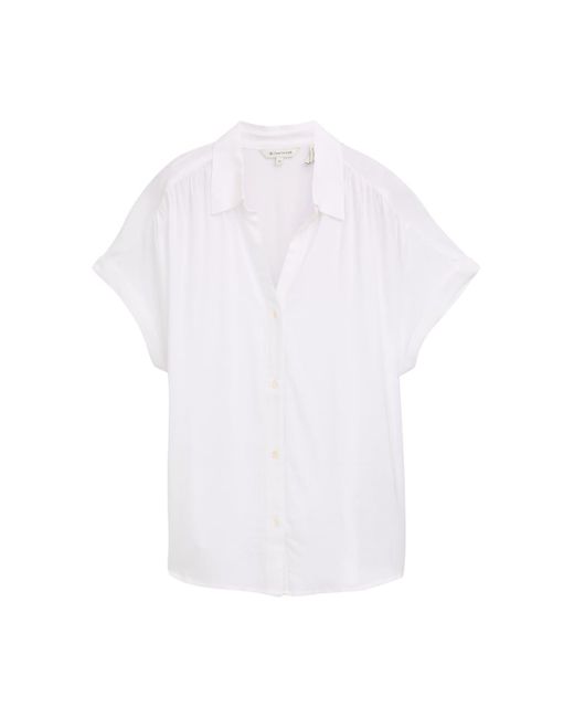 Tom Tailor White Loose Fit Bluse aus Viskose
