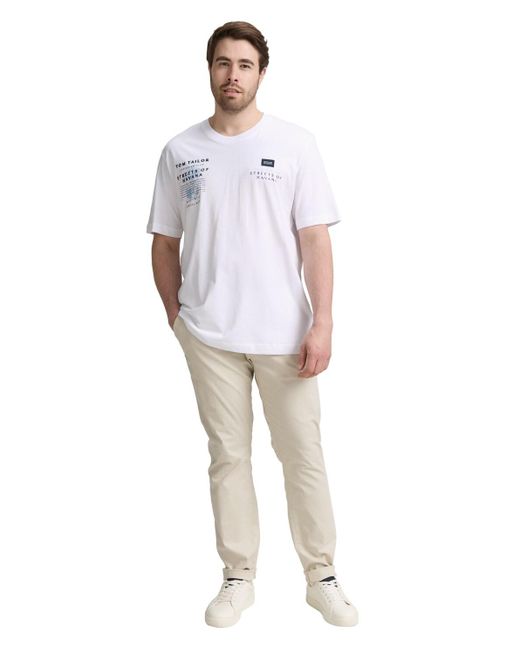 Tom Tailor Plus Size - T-Shirt mit Print in White für Herren