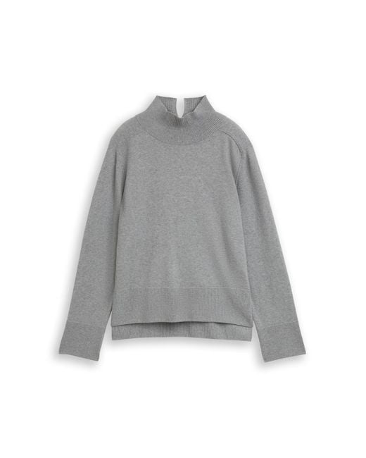 Tom Tailor Gray Strickpullover mit Stehkragen