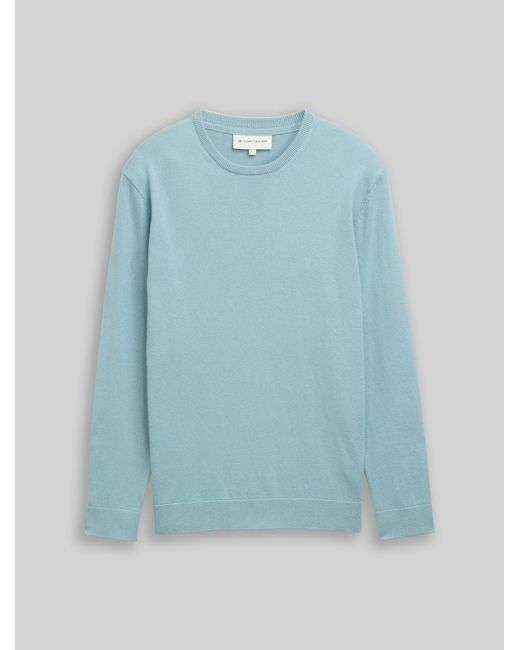 Tom Tailor Basic Strickpullover aus Baumwolle in Blue für Herren