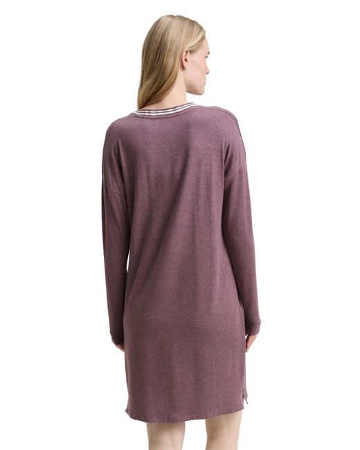 Tom Tailor Purple Nachthemd in Melange-Optik