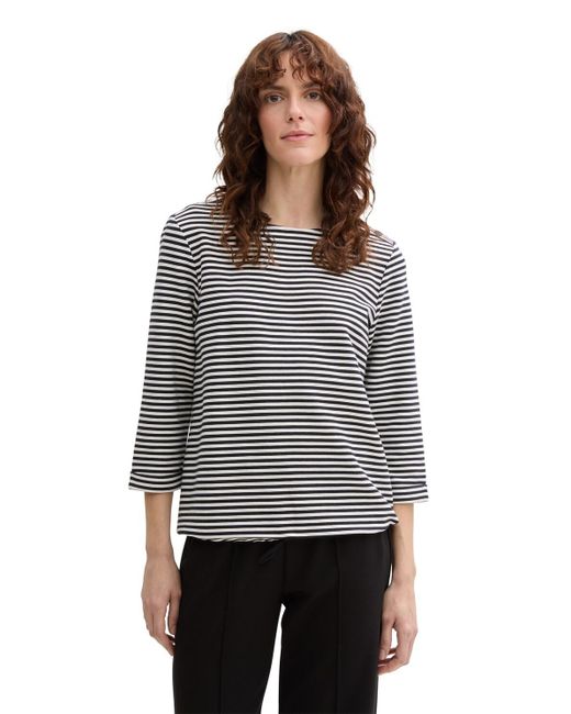 Tom Tailor Gray Langarmshirt mit Knopf-Details