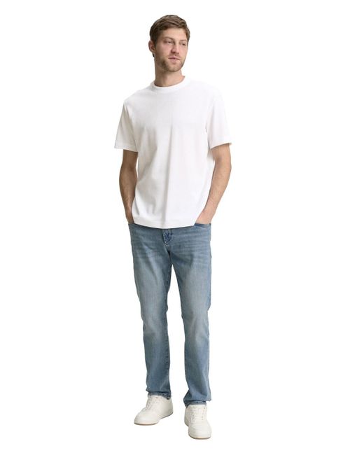 Tom Tailor Basic T-Shirt mit Struktur in White für Herren