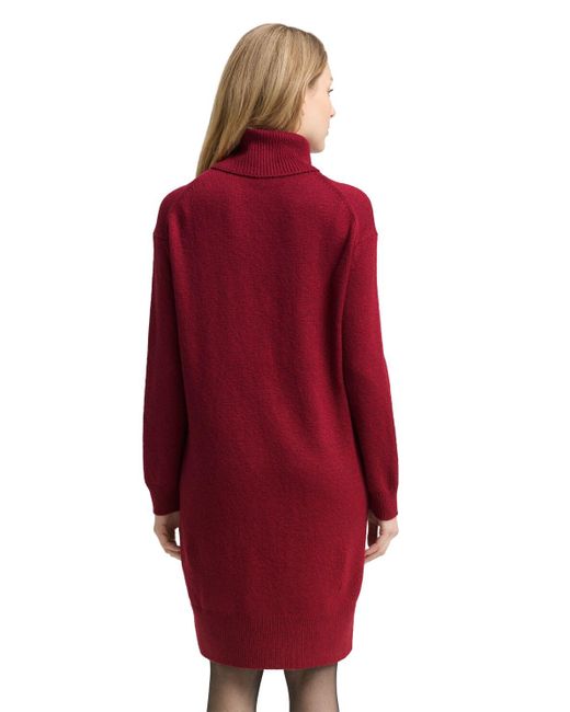 Tom Tailor Red Loose Fit Strickkleid