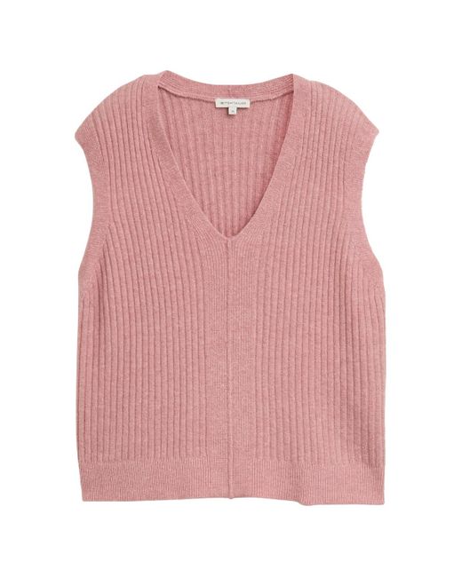 Tom Tailor Pink Ripp Pullunder mit V-Ausschnitt