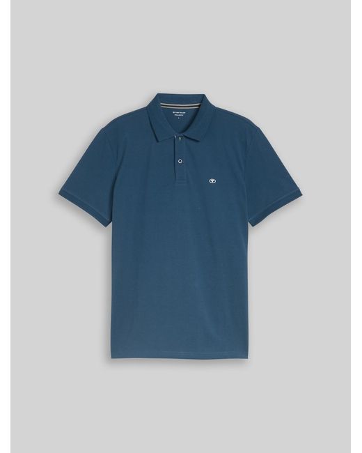 Tom Tailor Piqué Poloshirt mit Logo-Stickerei in Blue für Herren