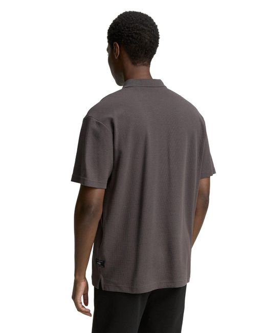 Tom Tailor DENIM Relaxed Fit Poloshirt mit Waffelstruktur in Gray für Herren