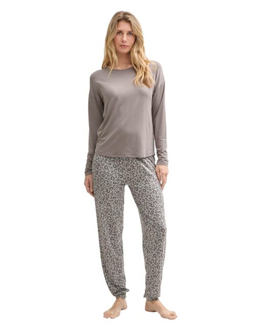 Tom Tailor Gray Pyjama-Set mit Allover-Print