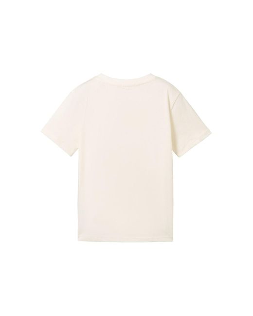 Tom Tailor Jungen UV-Print T-Shirt mit Bio-Baumwolle in White für Herren