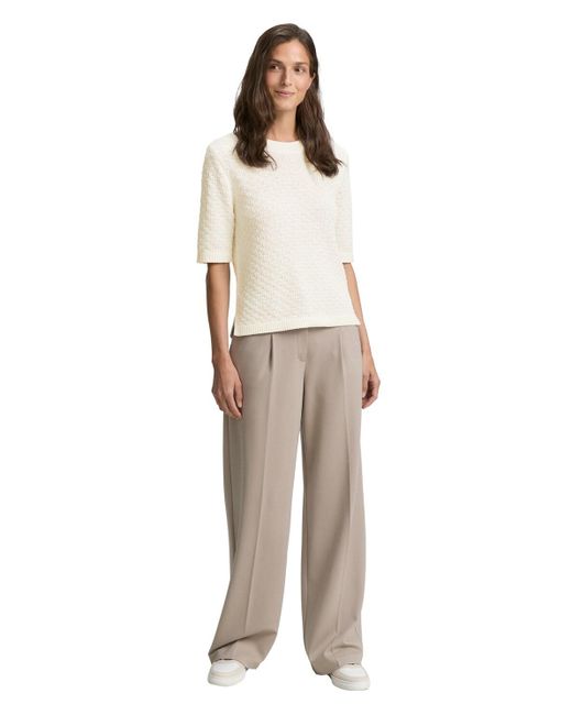 Tom Tailor White Strickpullover mit Struktur