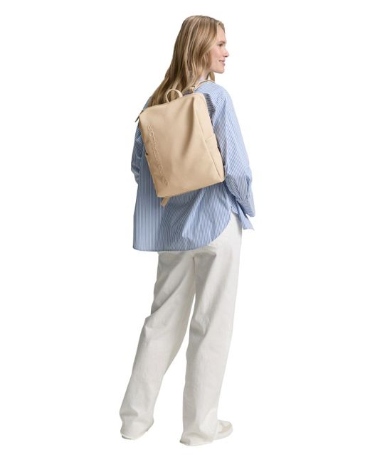 Tom Tailor Natural TTROSA M Rucksack in Canvas-Optik mit Logoprägung