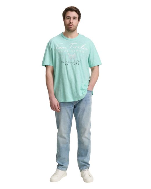 Tom Tailor Plus Size - T-Shirt mit Print in Blue für Herren
