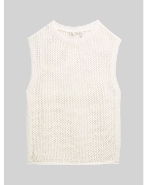 Tom Tailor White Pullunder mit Lochmuster