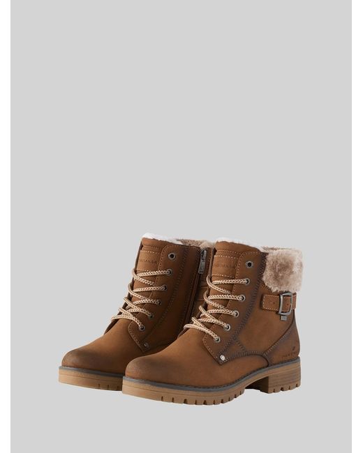 Tom Tailor Brown Wasserfeste Stiefel mit Material-Mix