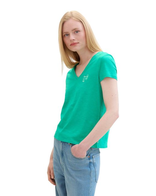 Tom Tailor Green DENIM T-Shirt aus Bio-Baumwolle