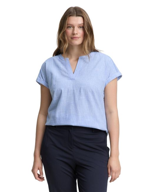 Tom Tailor Blue Plus Size - Loose Fit Bluse