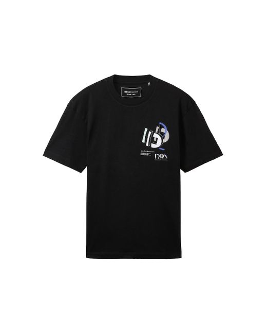 Tom Tailor DENIM T-Shirt mit Logo Print in Black für Herren