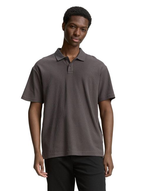 Tom Tailor DENIM Relaxed Fit Poloshirt mit Waffelstruktur in Gray für Herren