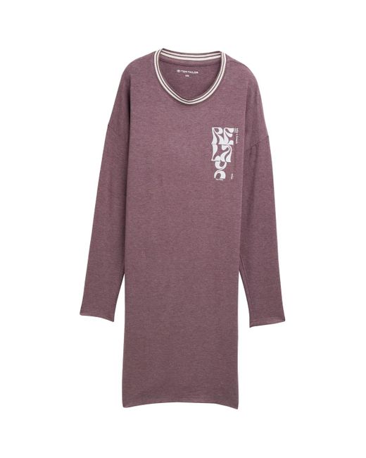 Tom Tailor Purple Nachthemd in Melange-Optik