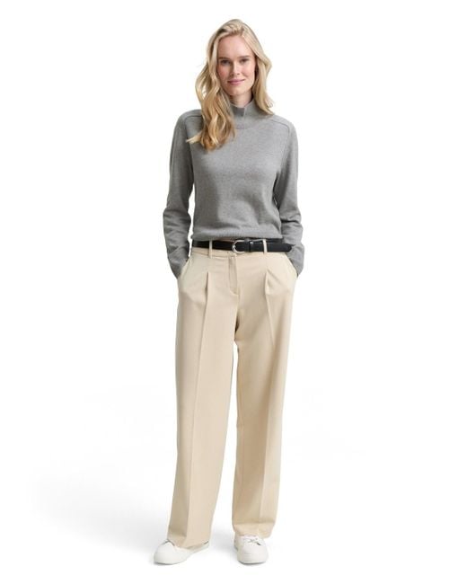 Tom Tailor Gray Strickpullover mit Stehkragen