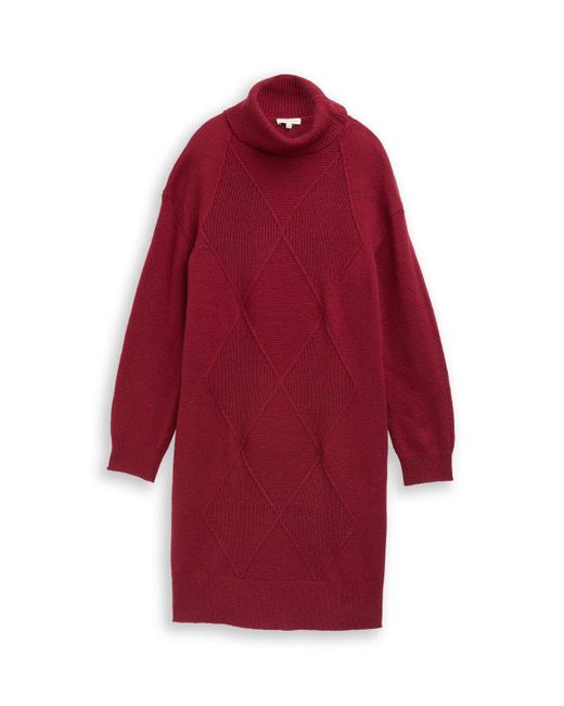 Tom Tailor Red Loose Fit Strickkleid