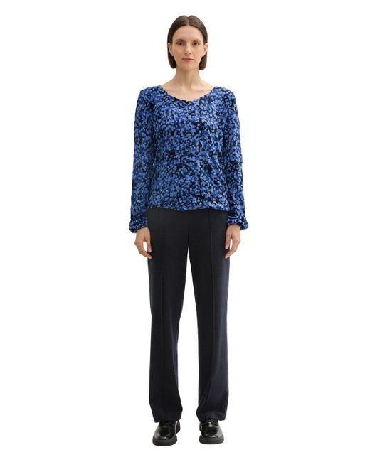 Tom Tailor Blue Langarmshirt in Knitteroptik