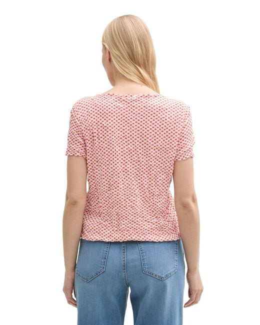 Tom Tailor Pink Crinkle T-Shirt mit Muster