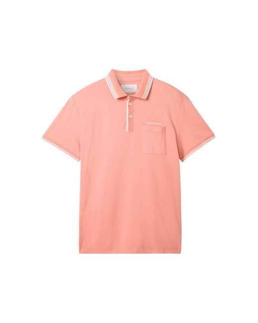 Tom Tailor Poloshirt mit Brusttasche in Pink für Herren