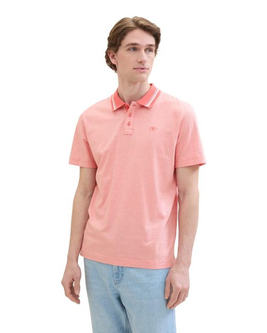 Tom Tailor Basic Poloshirt in Pink für Herren
