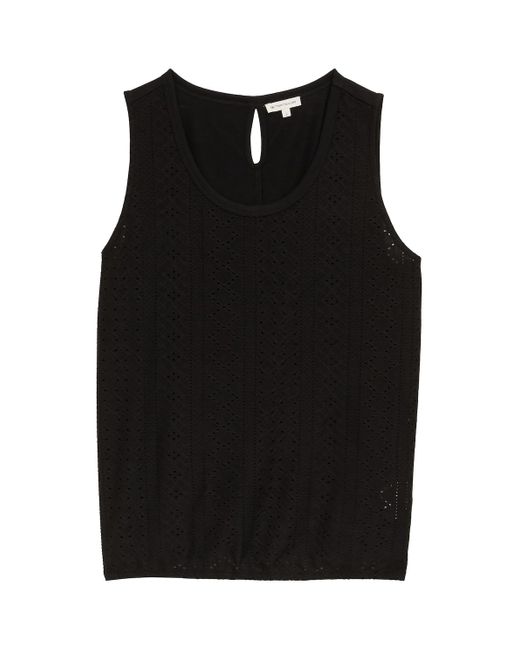 Tom Tailor Black Ajour Top im Material-Mix