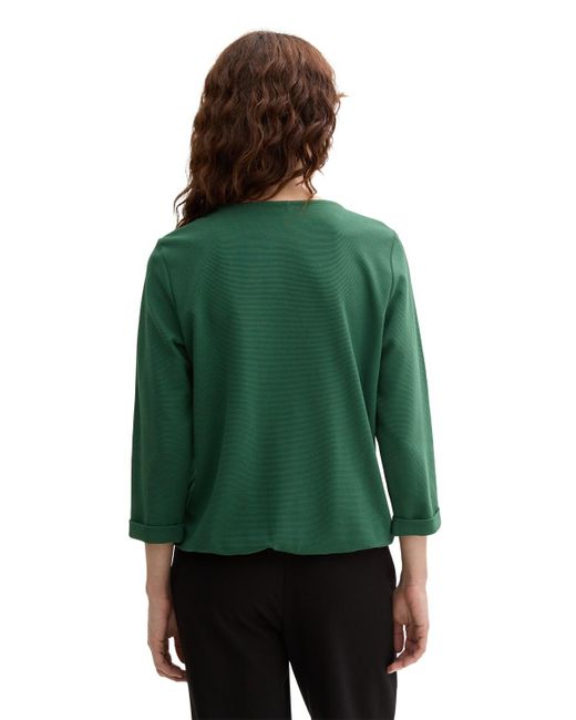 Tom Tailor Green Langarmshirt mit Knopf-Details