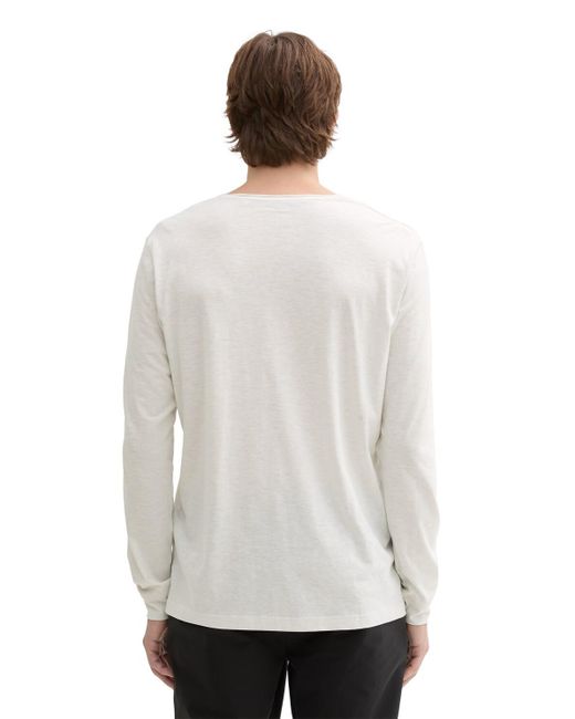 Tom Tailor DENIM Basic Langarmshirt in White für Herren