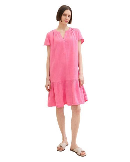 Tom Tailor Pink Musselin Kleid