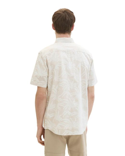 Tom Tailor Kurzarmhemd mit Print in White für Herren