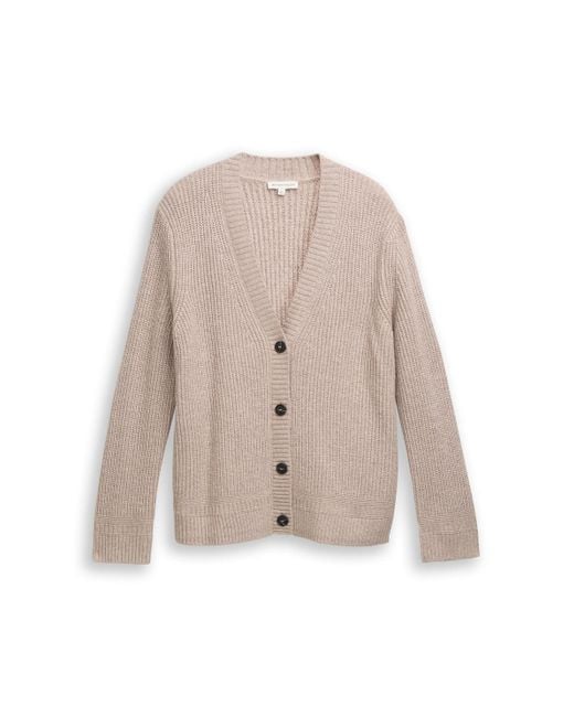 Tom Tailor White Plus Size - Ripp Cardigan mit V-Ausschnitt