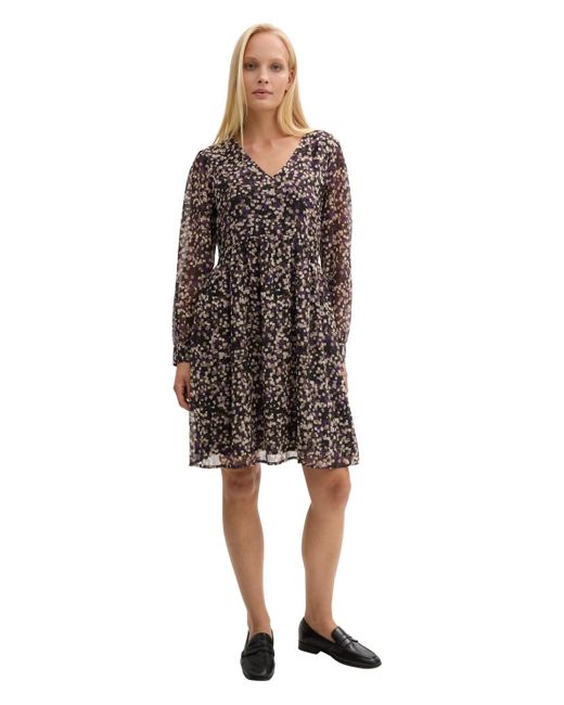 Tom Tailor Gray Gemustertes Chiffon-Kleid