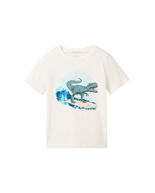 Tom Tailor Jungen Print T-Shirt mit Bio-Baumwolle in Blue für Herren