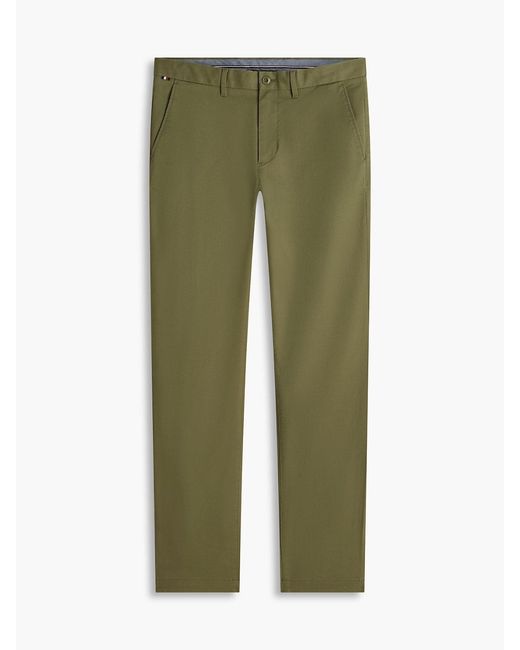 Tommy Hilfiger Green 1985 Denton Slim Straight Twill Chinos for men