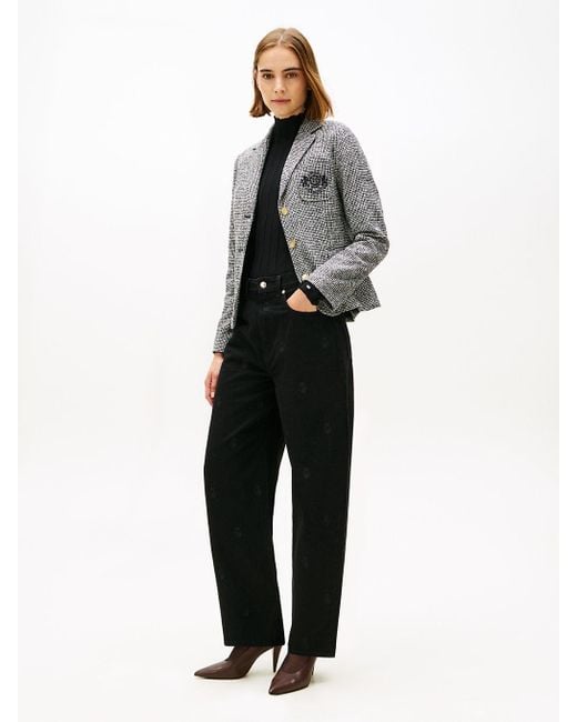 Tommy Hilfiger Black Mid Rise Barrel Leg Jeans