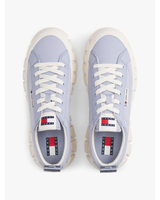 Tommy Hilfiger White Logo Tab Platform Cleat Trainers