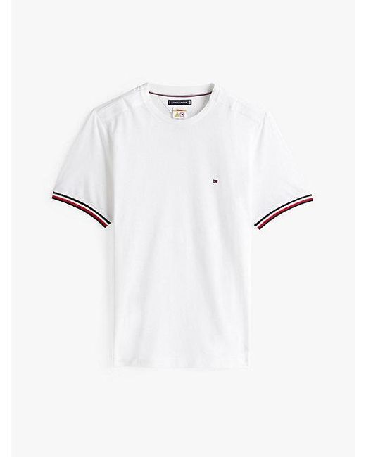 Camiseta Adaptive Con Diseño Global Stripe Tommy Hilfiger de hombre de color White