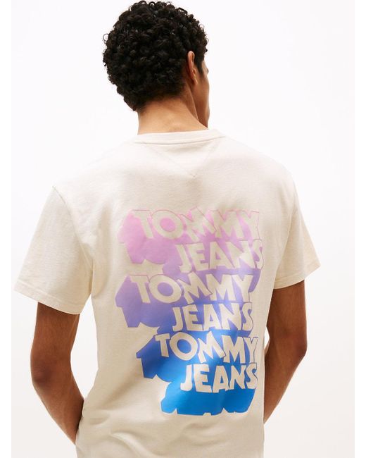 T-Shirt Con Logo 3D E Grafica Sul Retro di Tommy Hilfiger in White da Uomo