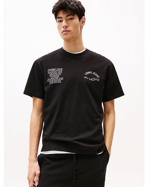 Camiseta Amplia Con Gráfico Trasero Tommy Hilfiger de hombre de color Black
