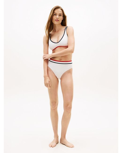 Tommy Hilfiger Natural Classic Contrast Slim Bralette Bikini Top