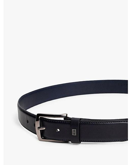 Tommy Hilfiger Denton Ledergürtel Mit Flag-Emblem in Black für Herren