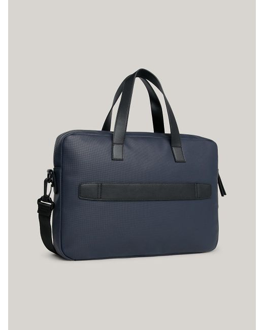 Tommy Hilfiger Blue Slim Pique Texture Laptop Bag for men